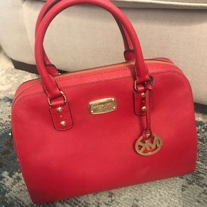 Michael Kors red satchel purse